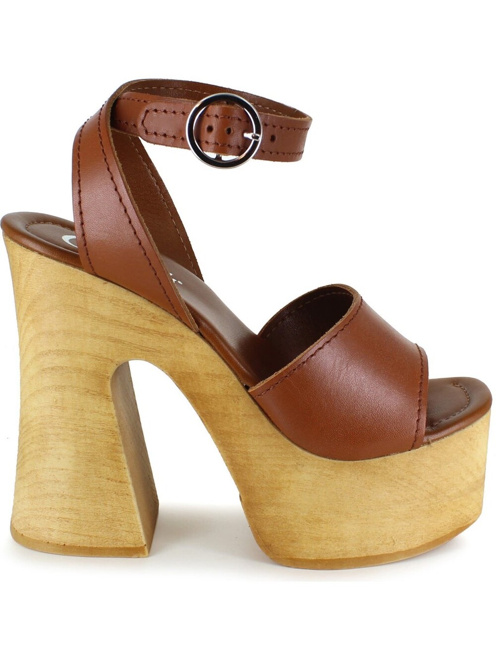 NEW Candies Ida Tan Leather Platform Sandals Sz 11 70s Vintage Style Heels